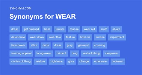 another word for wearing something.